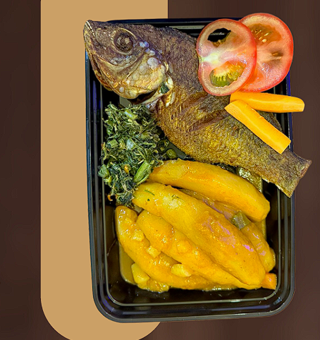 Matoke Samaki Mkavu/Mchuzi